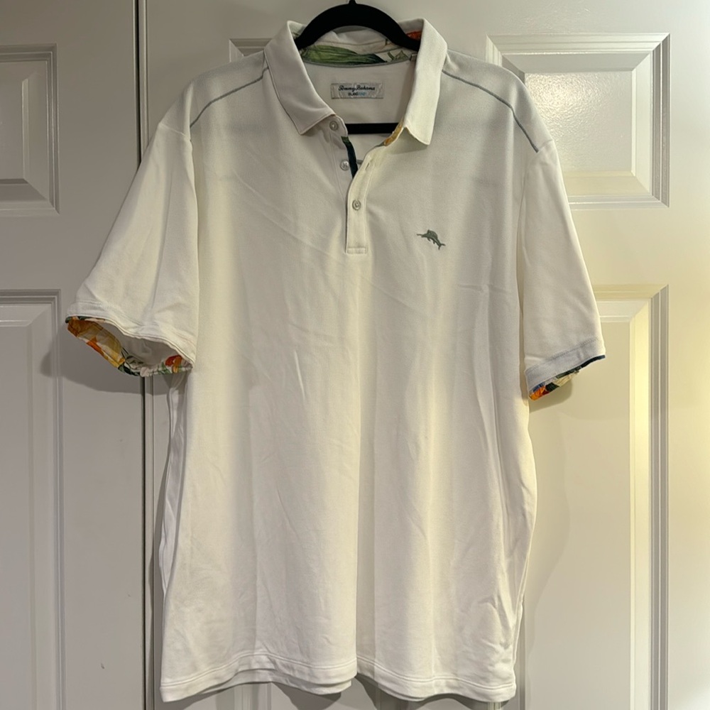 Tommy Bahama IslandZone XlL men’s polo white. Barely worn.